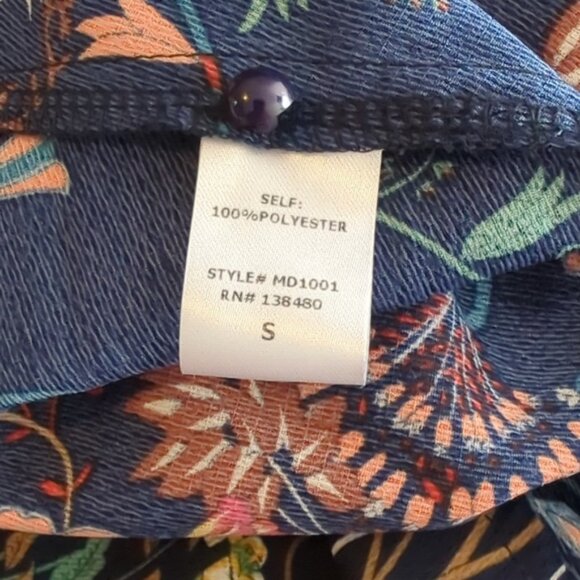 NWT I. Madeline Garden Splendor Navy Blue Floral Midi Whimsical Dress l Small - Picture 16 of 16